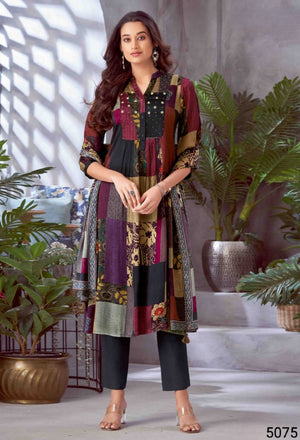 Black Colour Kurti Set(LC-WKIS_5075)