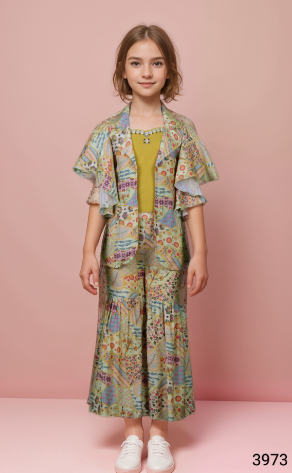 Yellow Colour Western Plazo Set(GC-GWSD_3973)