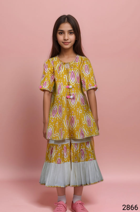 Yellow Colour Gharara Set(GE-GGHS_2866)