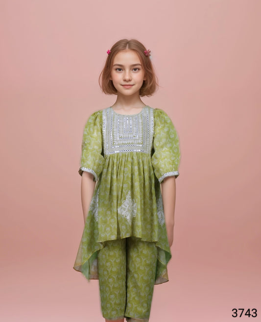 Green Colour Plazo Set(GE-GPZS_3743)