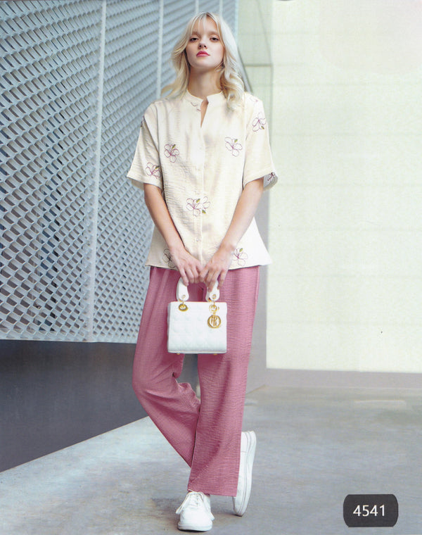 White Colour Co-Ord Set(LC-WCOS_4541)
