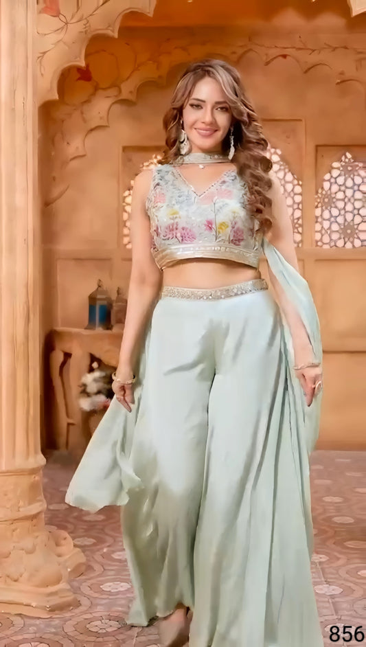 Multi Colour Plazo Set(LE-WPZS_856)