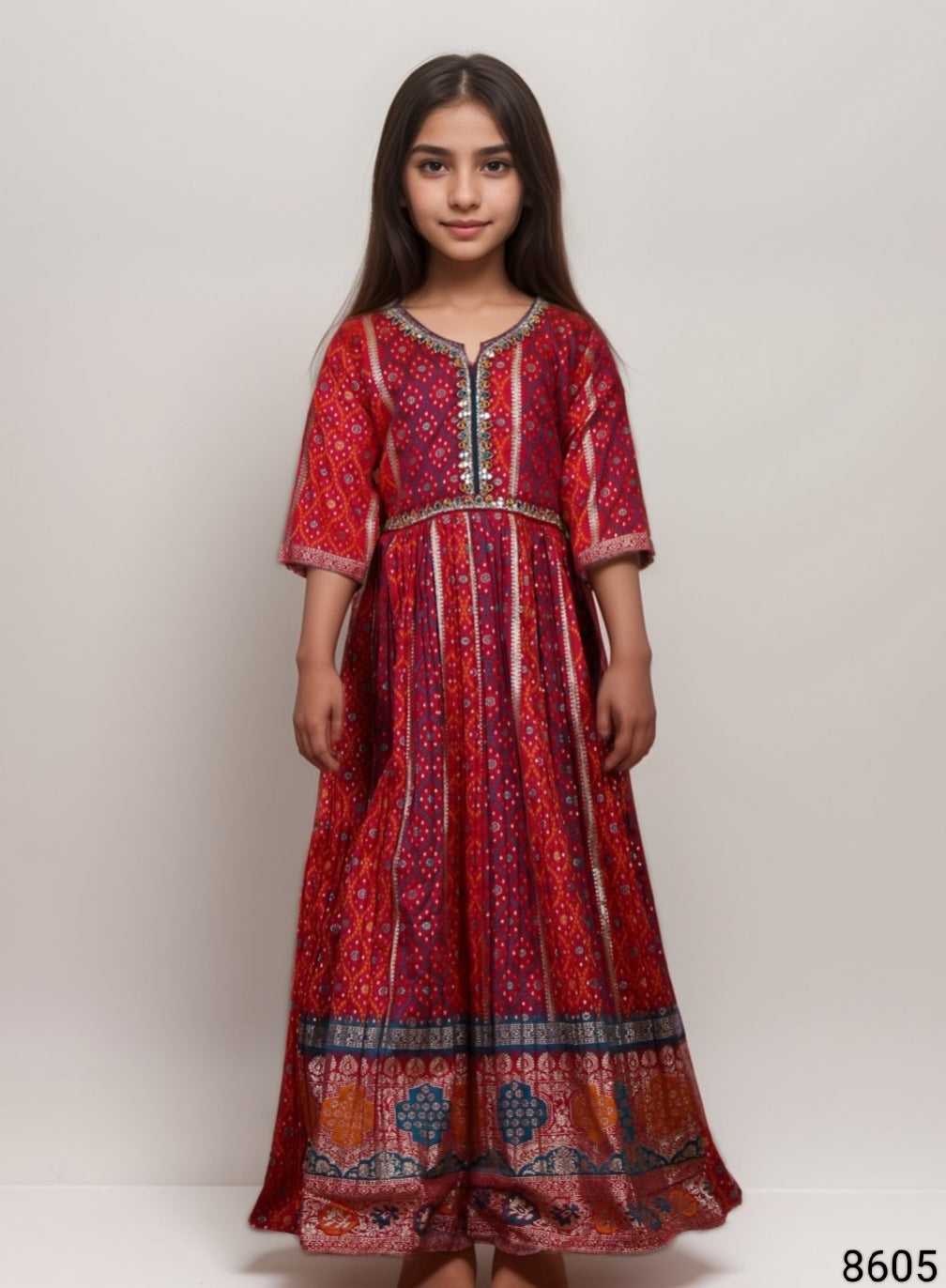 Red Colour Chudidar(GE-GCHU_8605)