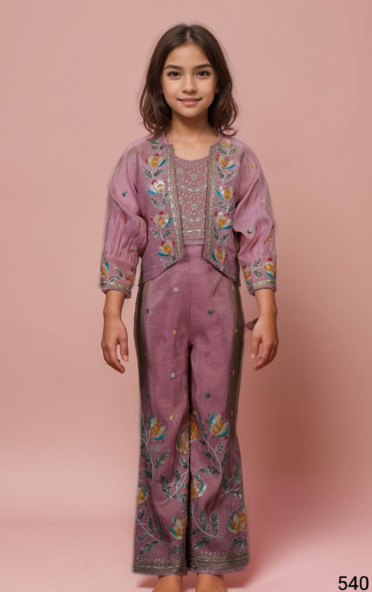 Peach Colour Plazo Set(GE-GPZS_540)