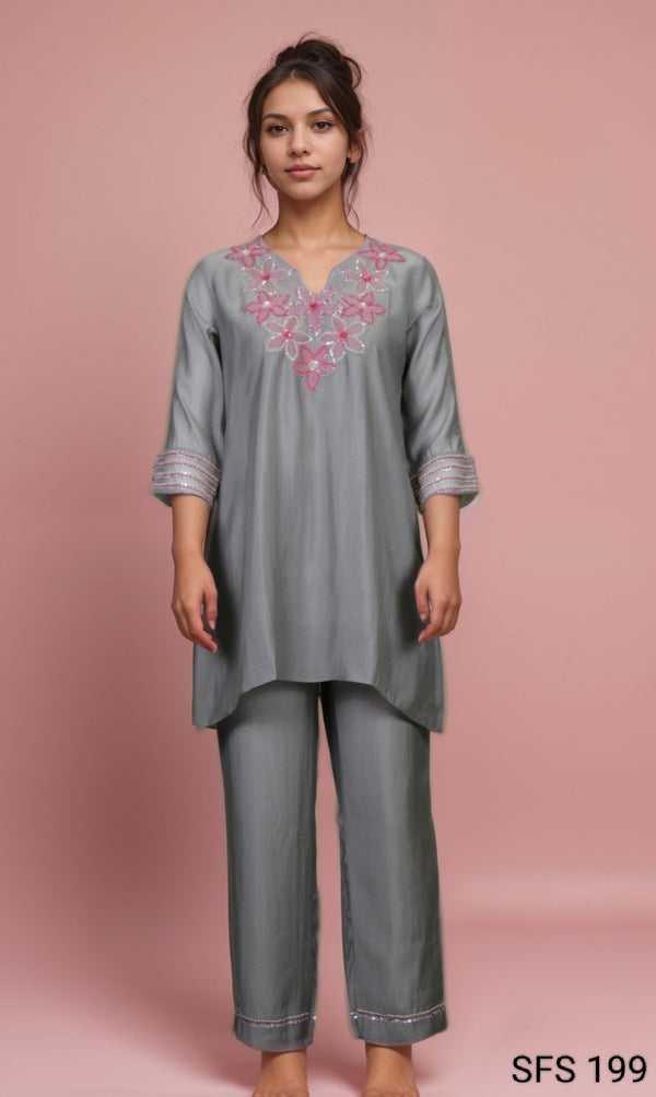 Grey Colour Co-Ord Set(LC-WCOS_SFS 199)