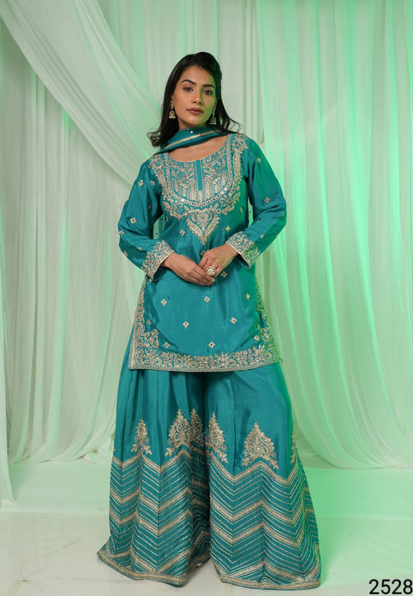Multi Colour Plazo Set(LE-WPZS_2528)