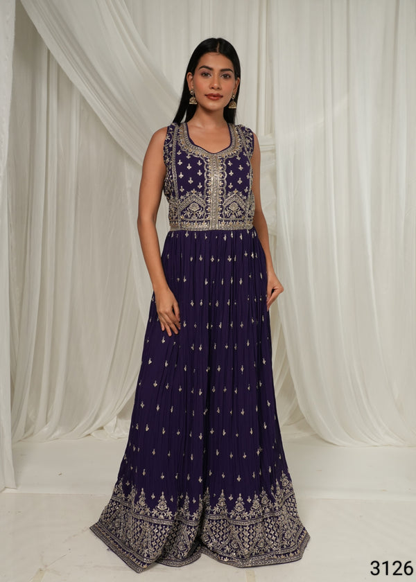 Purple Colour Anarkali Gown(LE-WANK_3126)
