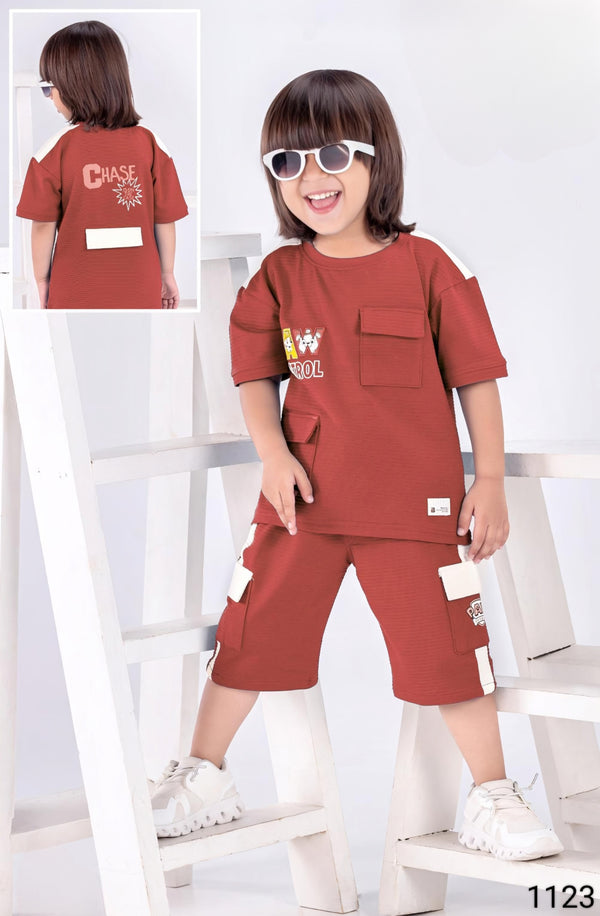 Rust Colour Co-Ord Set Half(BC-BCOS_1123)