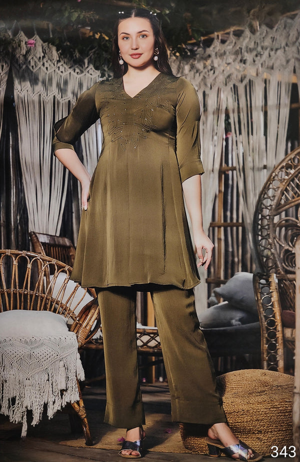 Mehandi Green Colour Co-Ord Set(LC-WCOS_343)