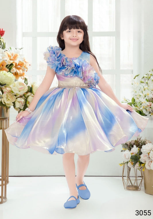 Blue Colour Party Frock(GE-GFRP_3055)