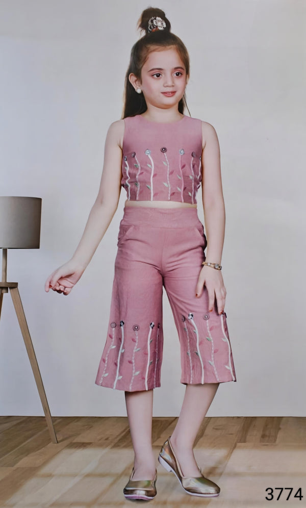 Peach Colour Western Plazo Set(GC-GWSD_3774)