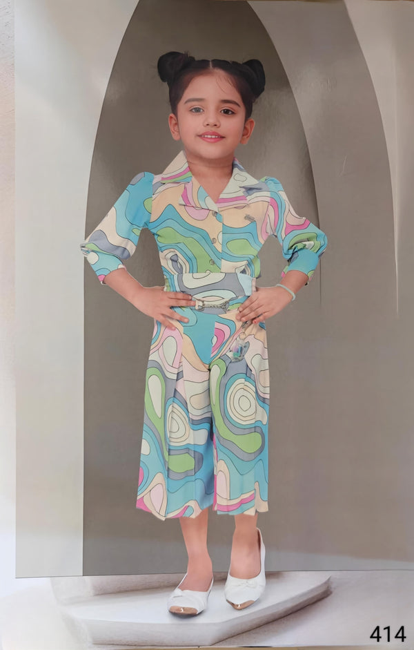 Blue Colour Western Plazo Set(GC-GWSD_414)