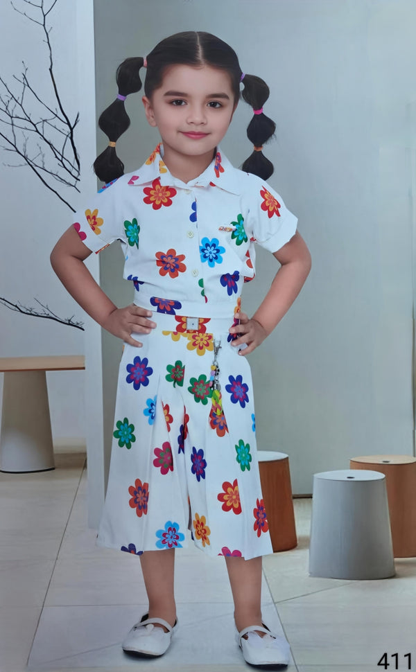 White Colour Western Plazo Set(GC-GWSD_411)