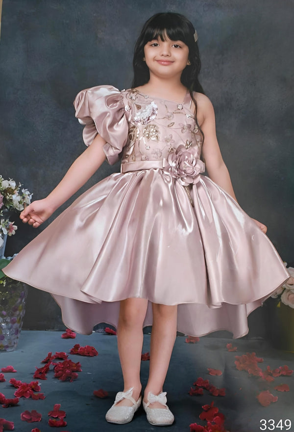 Chickoo Colour  Party Frock(GE-GFRP_3349)
