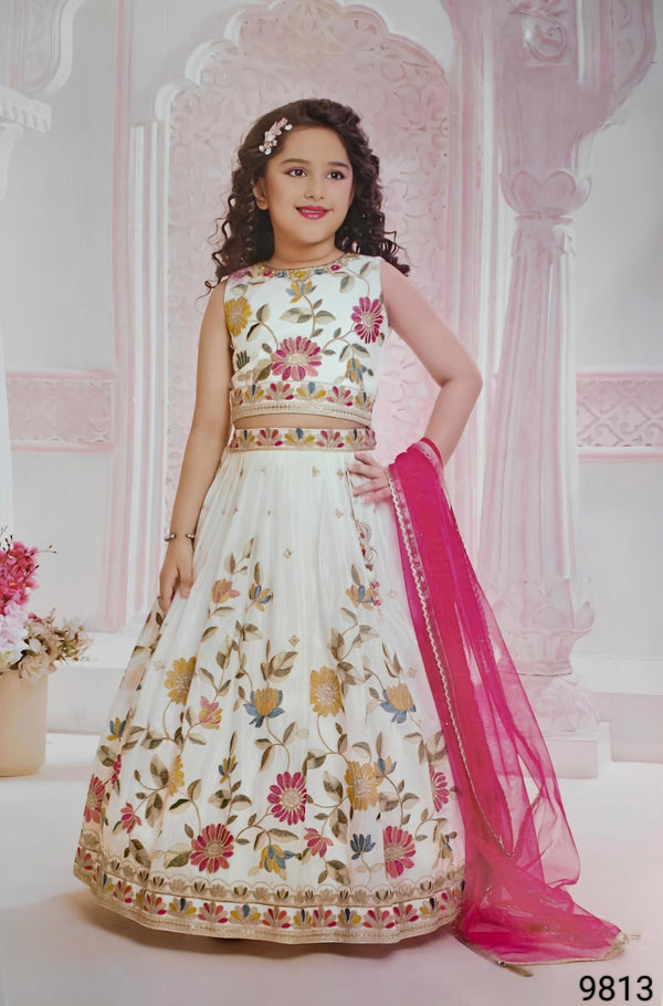 White Colour Ghaghra Choli(GE-GGHC_9813)