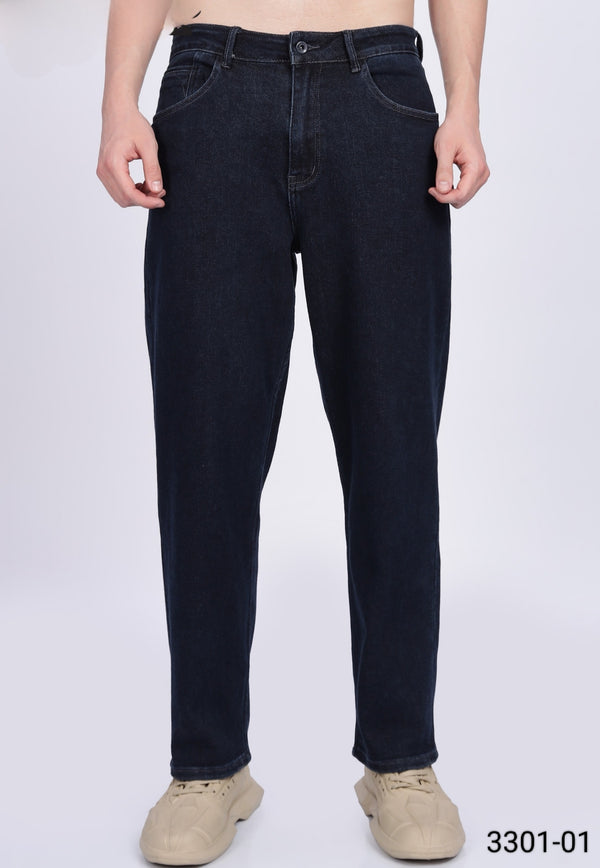 Black Colour Baggy Jeans(MC-MJNS_3301-01)