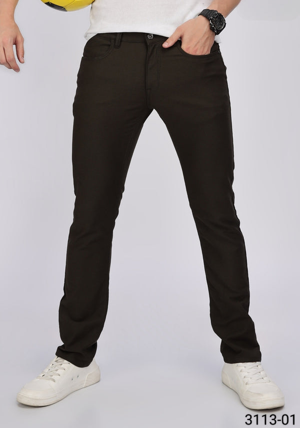 Dark Brown Colour Jeans(MC-MJNS_3113-01)
