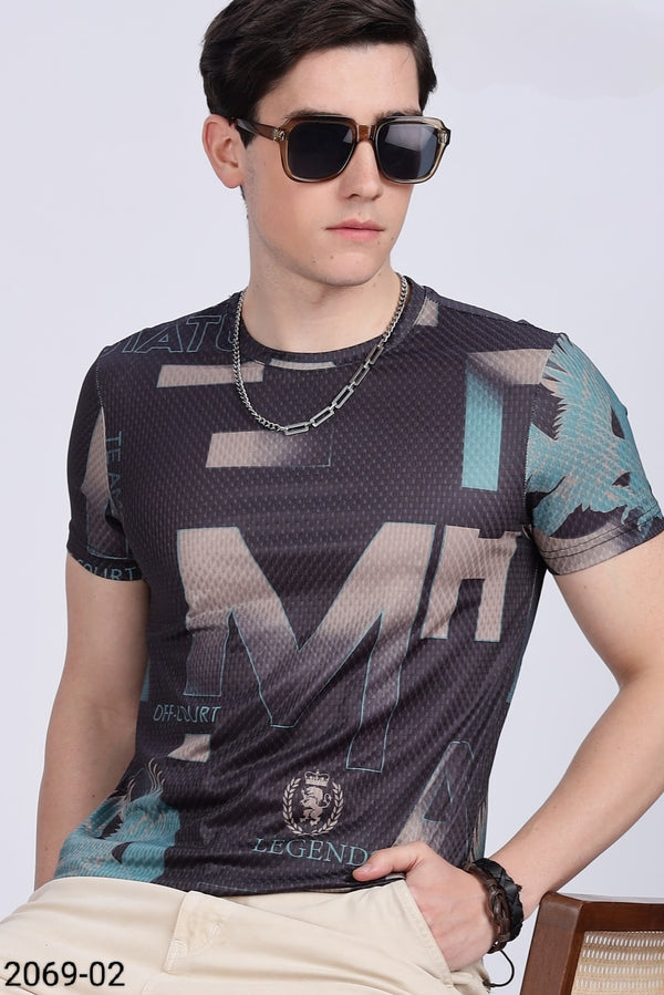 Dark Grey Colour T-Shirt(MC-MTSH_2069-02)