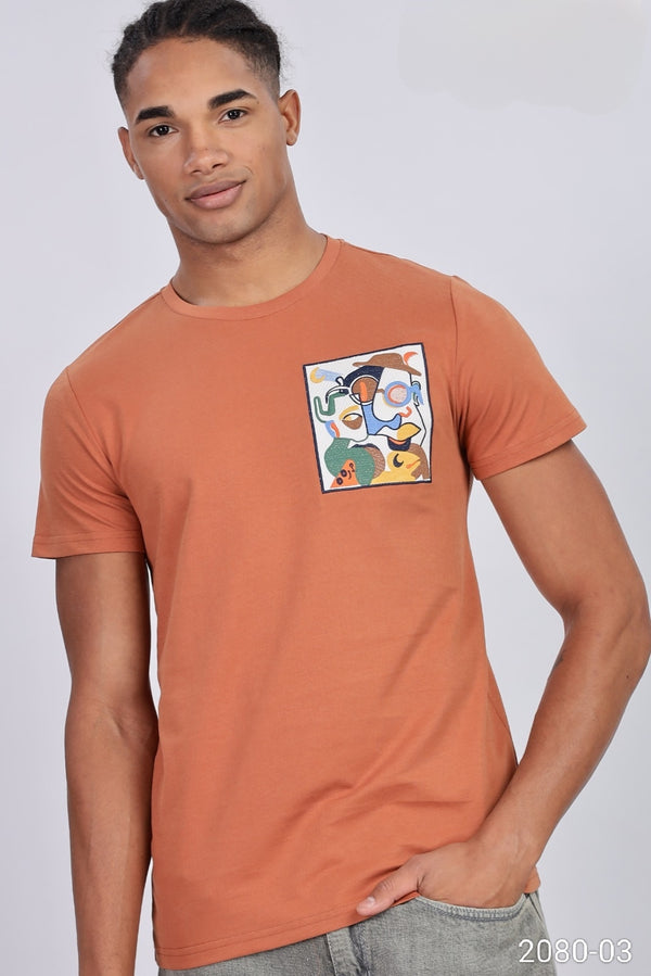 Orange Colour T-Shirt(MC-MTSH_2080-03)
