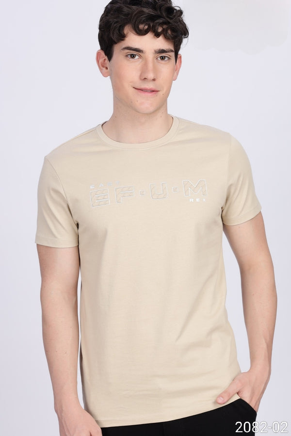 Cream Colour T-Shirt(MC-MTSH_2082-02)