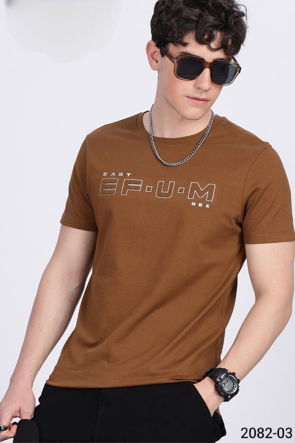 Dark Brown Colour T-Shirt(MC-MTSH_2082-03)