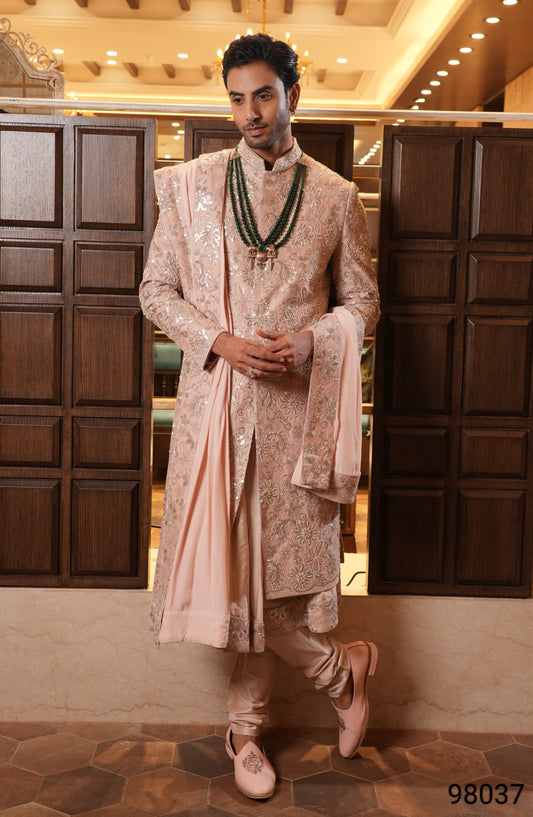 Peach Colour Sherwani(ME-MSRW_98037)