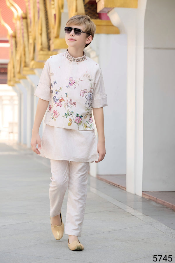 Natural Jacket Kurta Set(BE-BKUS_5745)