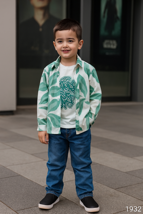 Green Colour Shirt with T-Shirt(BC-BSHC_1932)