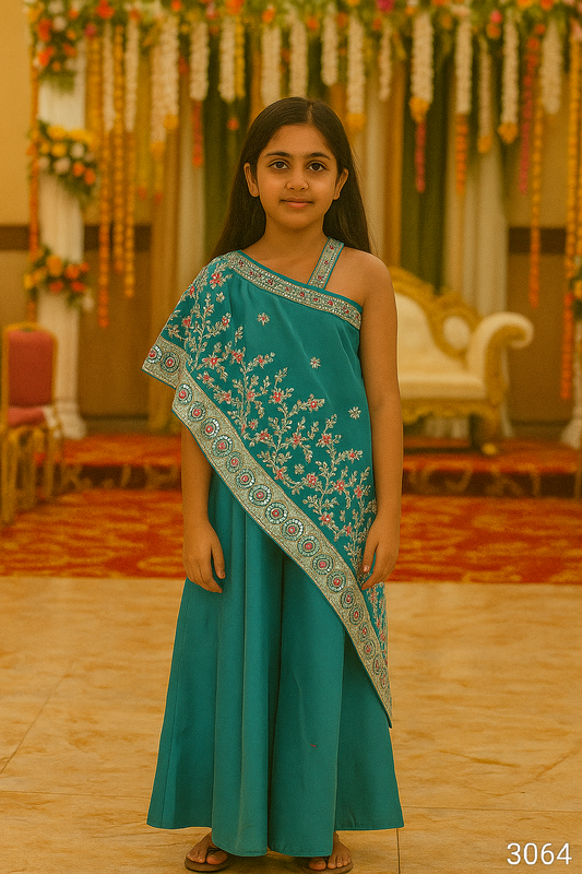 Blue Colour Plazo Set(GE-GPZS_3064)