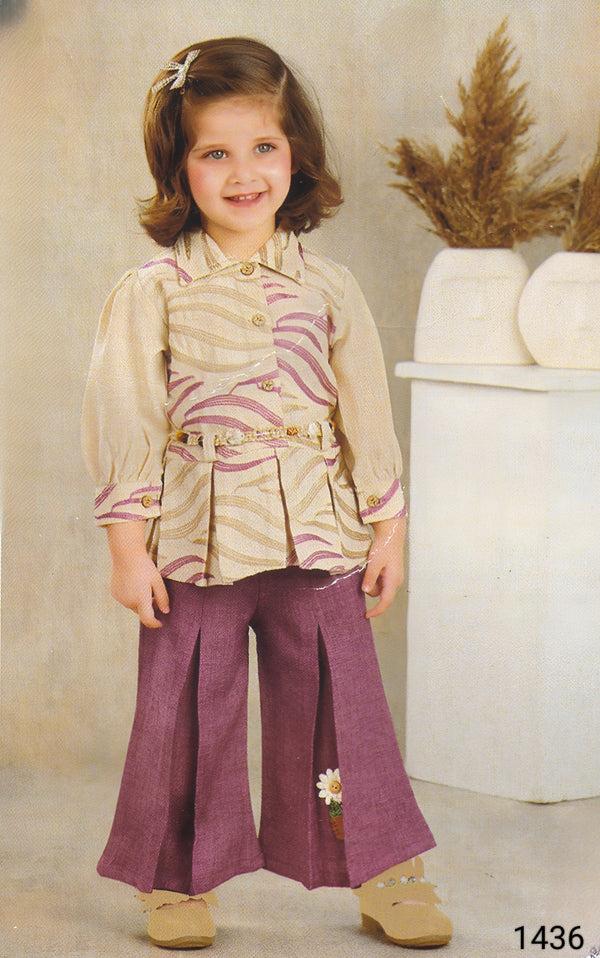 Purple Colour Western Plazo Set(GC-GWSD_1436)