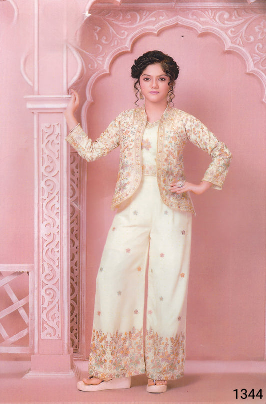 Cream Colour Plazo Set(GE-GPZS_1344)