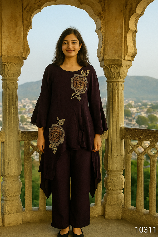 Purple Colour Co-Ord Set(LC-WCOS_10311)