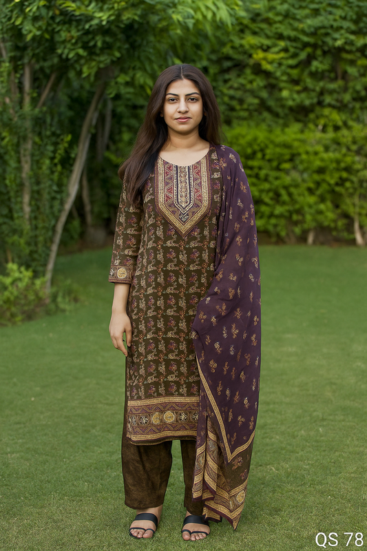 Brown Colour Kurti Set(LC-WKIS_QS 78)