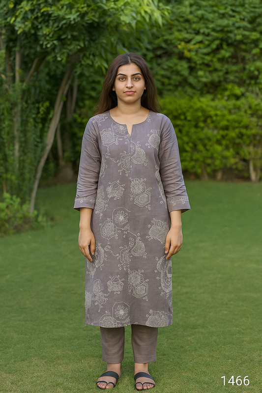 Purple Colour Kurti Set(LC-WKIS_1466)