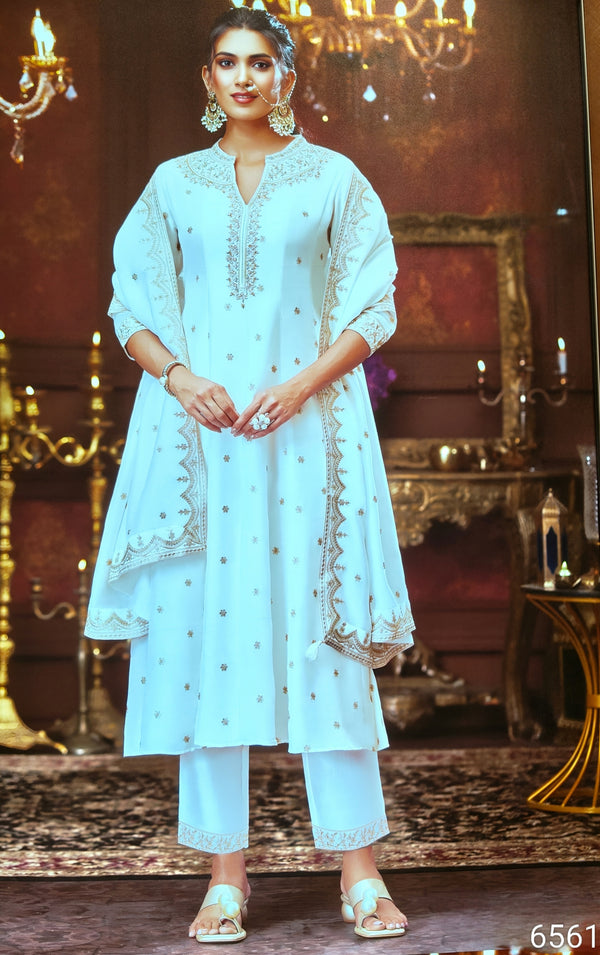 White Colour Kurti Set(LC-WKIS_6561)