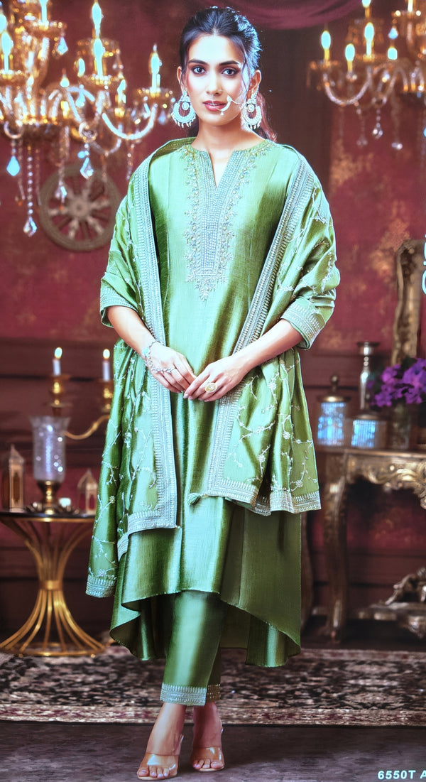 Green Colour Kurti Set(LC-WKIS_6550)