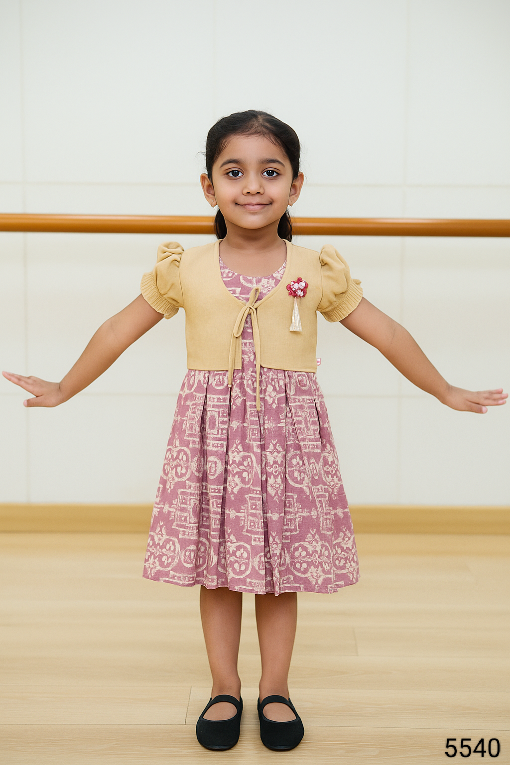 Onion Pink Colour Casual Frock(GC-GFRC_5540)