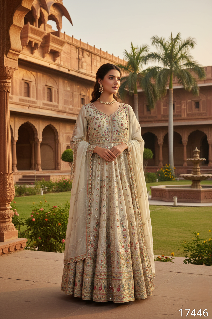 Cream Colour Plazo Set(LE-WPZS_17446)