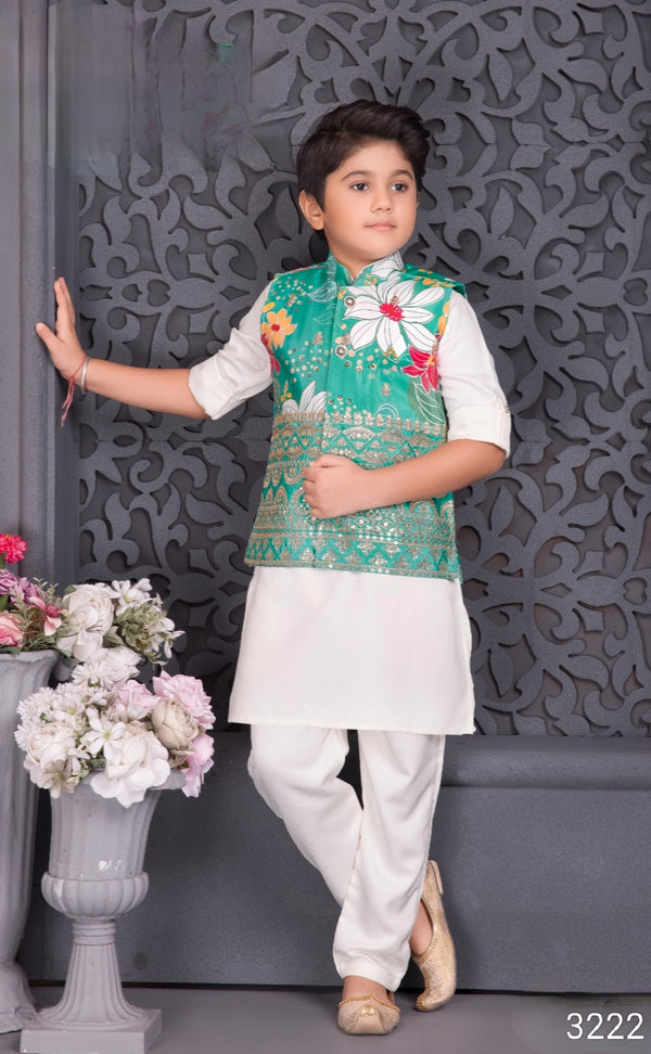 Green Colour Jacket Kurta Set(BE-BBUS_3222)