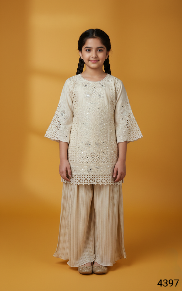 Fawn Colour Plazo Set(GE-GPZS_4397)