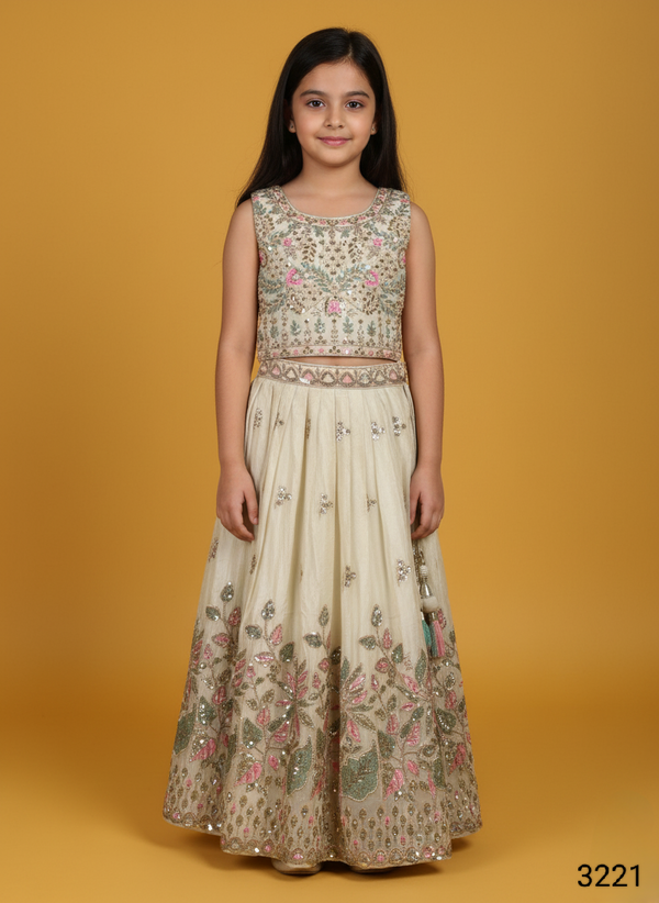 Cream Colour Ghaghra Choli(GE-GGHC_3221)