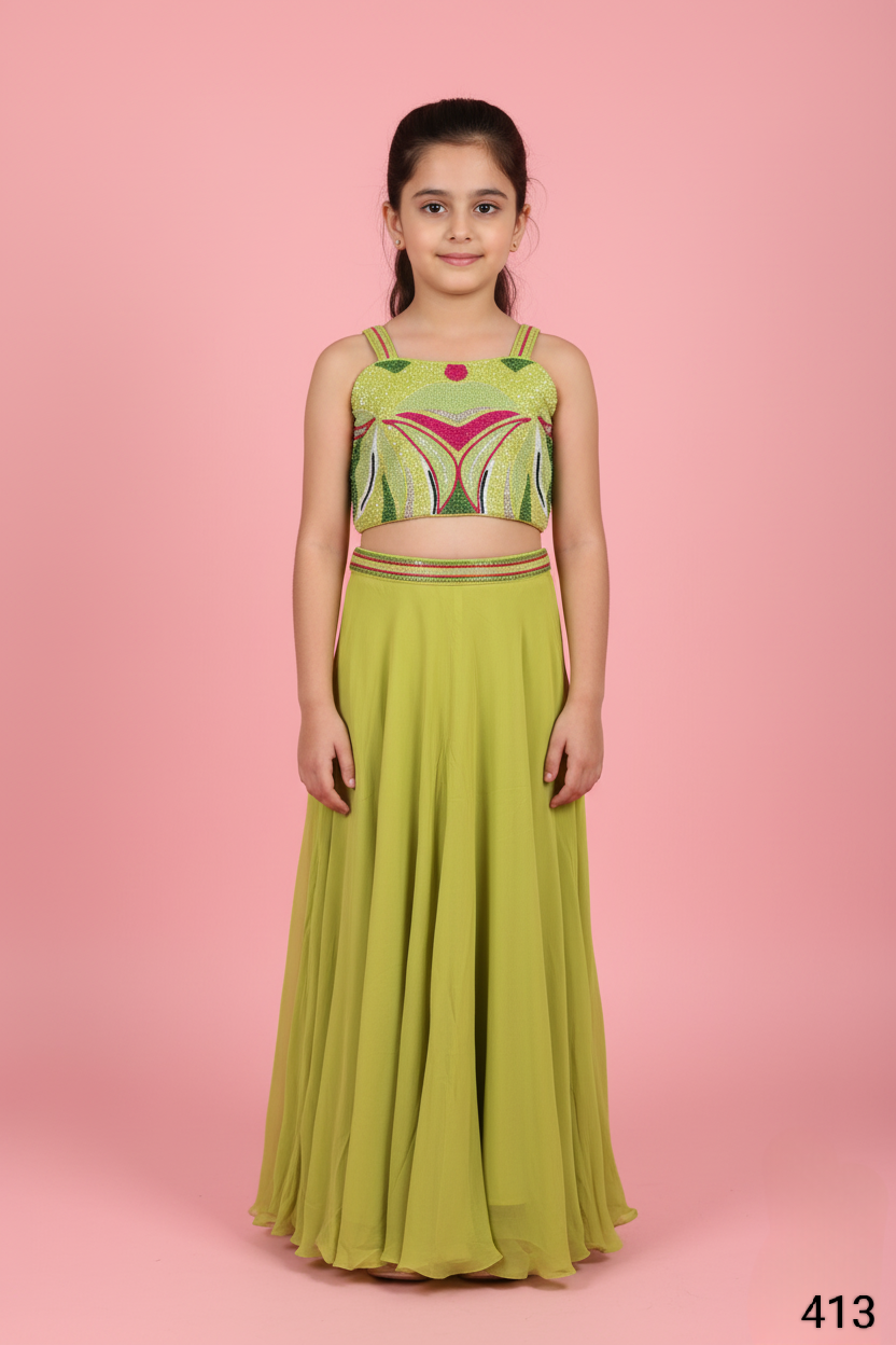 Green Colour Plazo Set(GE-GPZS_413)