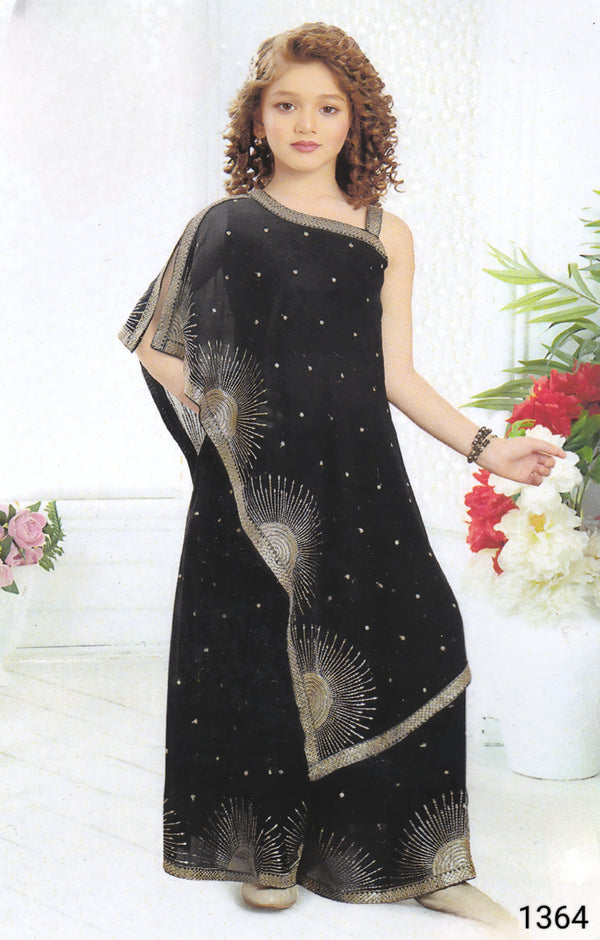 Black Colour Plazo Set(GE-GPZS_1364)