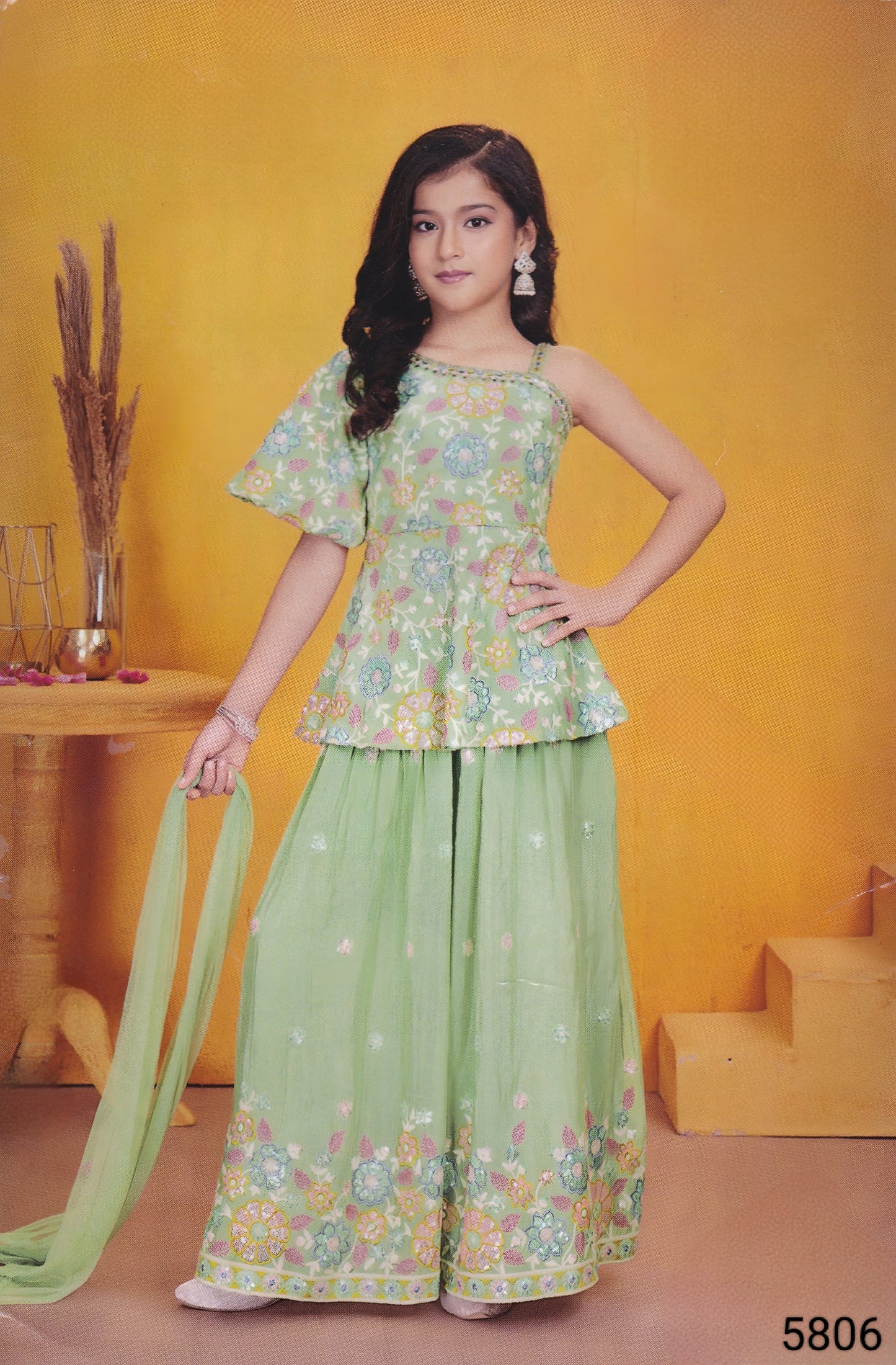Sea Green Colour Plazo Set(GE-GPZS_5806)