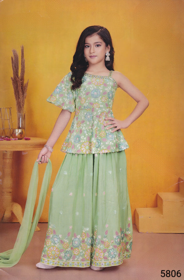 Sea Green Colour Plazo Set(GE-GPZS_5806)