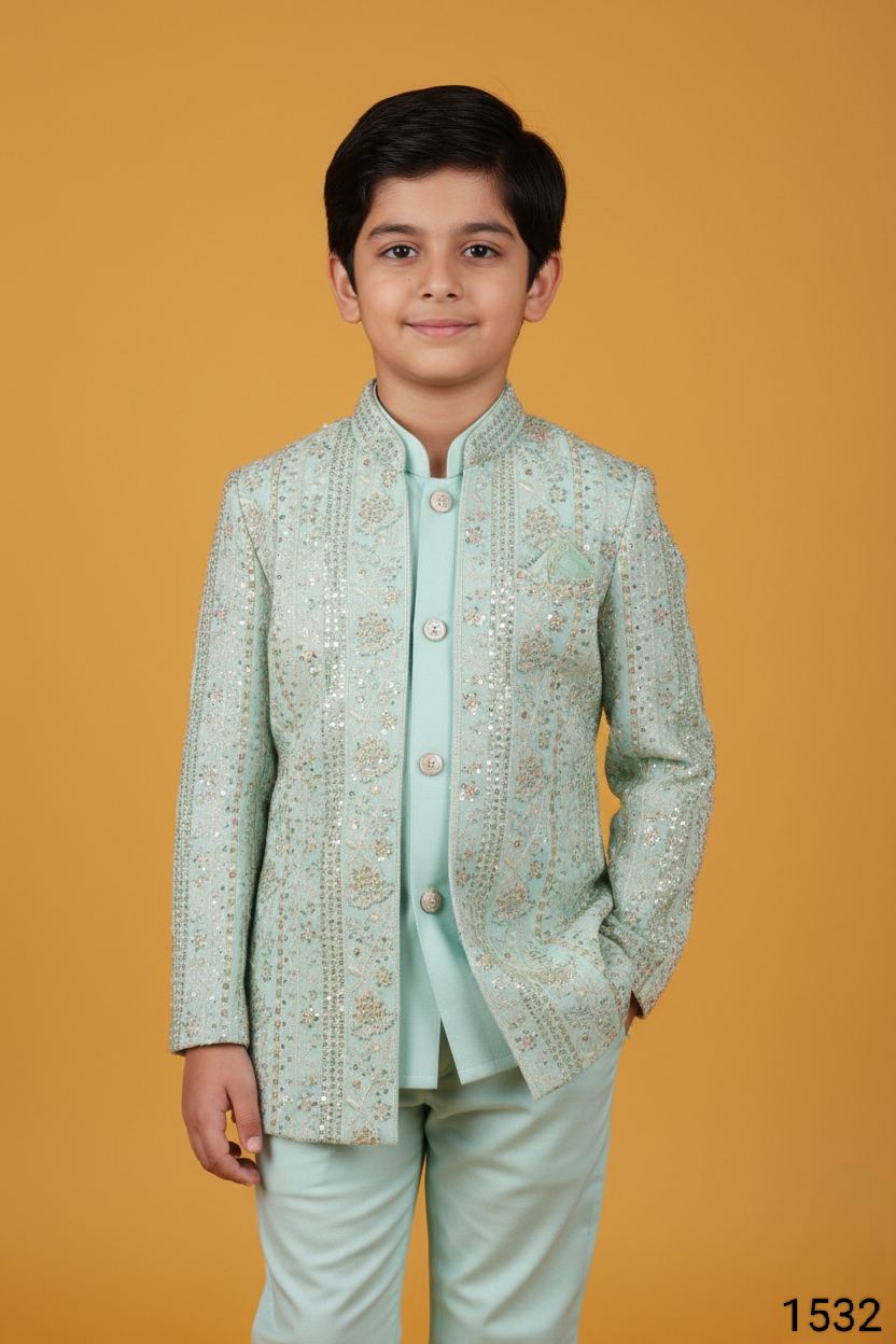 Light Green Colour Indo Western(BE-BINW_1532)