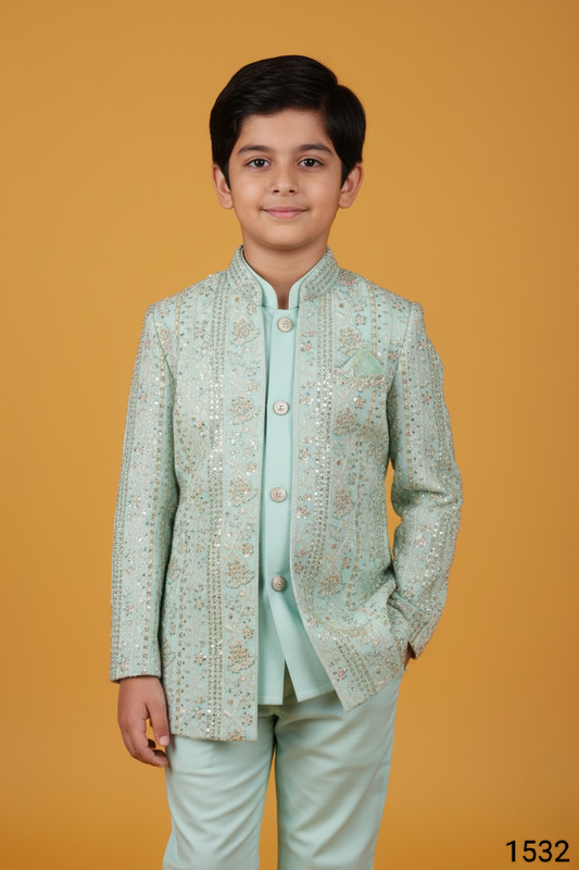 Light Green Colour Indo Western(BE-BINW_1532)