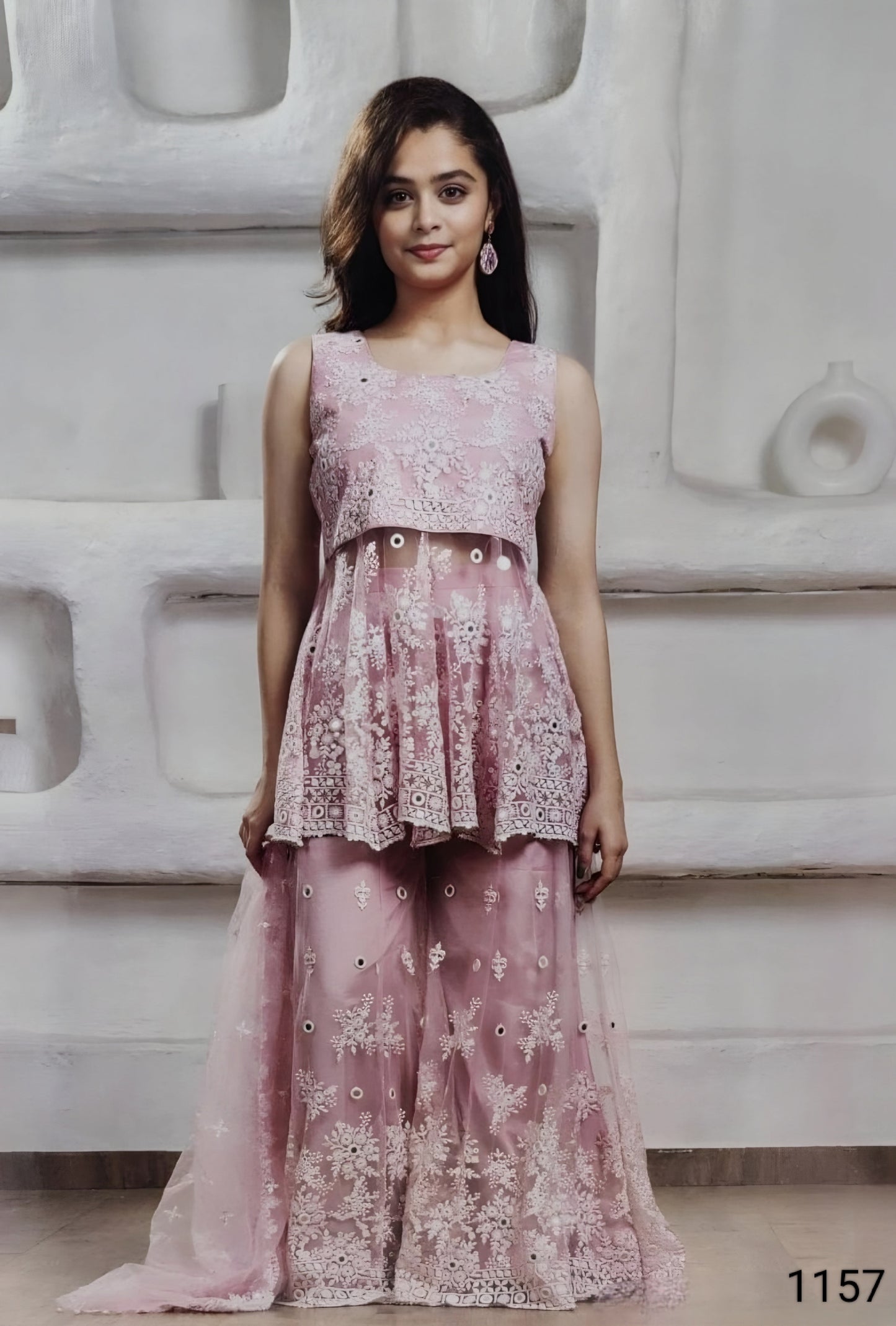 Pink Colour Plazo Set(GE-GPZS_1157)