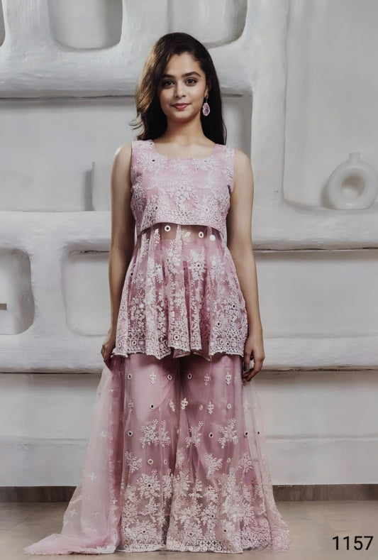 Pink Colour Plazo Set(GE-GPZS_1157)