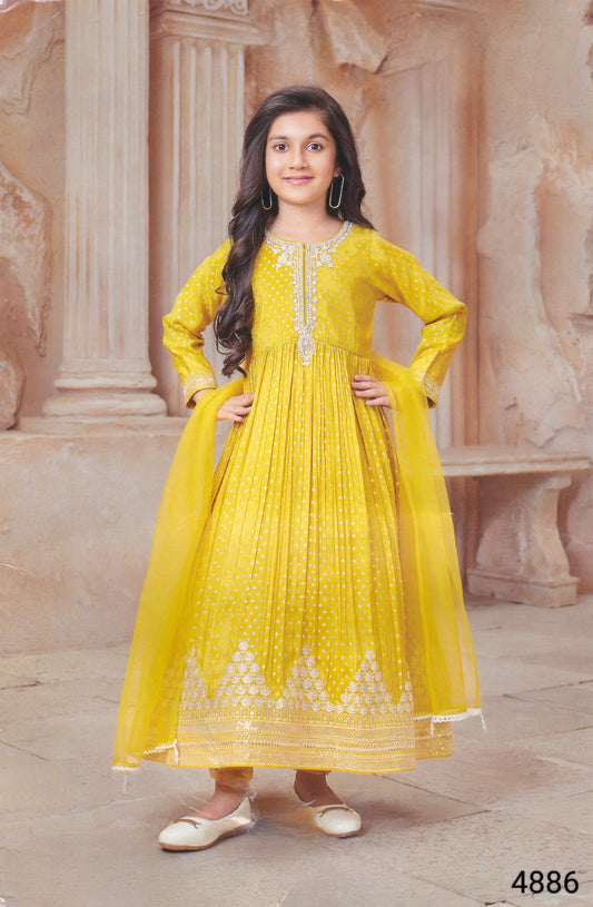 Yellow Colour Chudidar(GE-GCHU_4886)